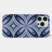 Blaues geometrisches Muster im Retro-Stil iPhone Hülle (Rückseite (Horizontal))