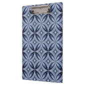Blaues geometrisches Muster im Retro-Stil Klemmbrett (Links)