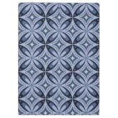 Blaues geometrisches Muster im Retro-Stil Klemmbrett (Rückseite)