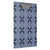 Blaues geometrisches Muster im Retro-Stil Klemmbrett (Rechts)