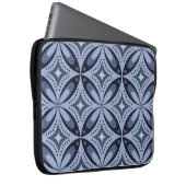 Blaues geometrisches Muster im Retro-Stil Laptopschutzhülle (Vorne Rechts)