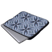 Blaues geometrisches Muster im Retro-Stil Laptopschutzhülle (Vorne Knopf)