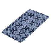 Blaues geometrisches Muster im Retro-Stil Magnet (Linke Seite)