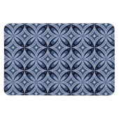 Blaues geometrisches Muster im Retro-Stil Magnet (Horizontal)
