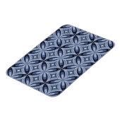 Blaues geometrisches Muster im Retro-Stil Magnet (Linke Seite)