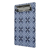 Blaues geometrisches Muster im Retro-Stil Mini Klemmbrett (Gewinkelt2)