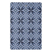 Blaues geometrisches Muster im Retro-Stil Mini Klemmbrett (Rückseite)