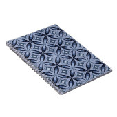 Blaues geometrisches Muster im Retro-Stil Notizblock (Rechte Seite)