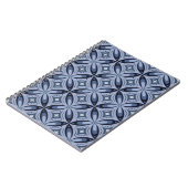 Blaues geometrisches Muster im Retro-Stil Notizblock (Linke Seite)