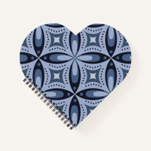 Blaues geometrisches Muster im Retro-Stil Notizblock