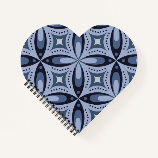 Blaues geometrisches Muster im Retro-Stil Notizblock (Vorderseite)