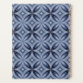 Blaues geometrisches Muster im Retro-Stil Planer (Rückseite)