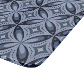 Blaues geometrisches Muster im Retro-Stil Schneidebrett (Ecke)