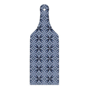 Blaues geometrisches Muster im Retro-Stil Schneidebrett
