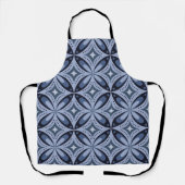 Blaues geometrisches Muster im Retro-Stil Schürze (Vorderseite)