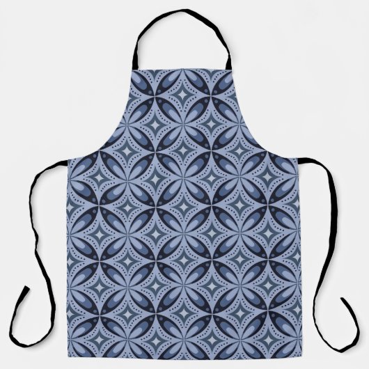Blaues geometrisches Muster im Retro-Stil Schürze (Vorderseite)