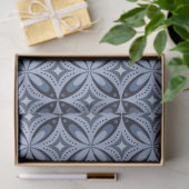 Blaues geometrisches Muster im Retro-Stil Seidenpapier (Geschenk)