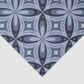 Blaues geometrisches Muster im Retro-Stil Seidenpapier (Ausschnitt)