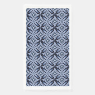 Blaues geometrisches Muster im Retro-Stil Serviette