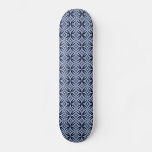 Blaues geometrisches Muster im Retro-Stil Skateboard