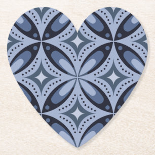Blaues geometrisches Muster im Retro-Stil Untersetzer