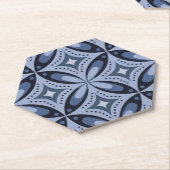 Blaues geometrisches Muster im Retro-Stil Untersetzer (angewinkelt)