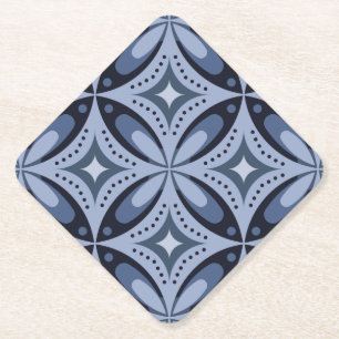Blaues geometrisches Muster im Retro-Stil Untersetzer