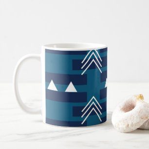 Blaues geometrisches Muster Kaffeetasse