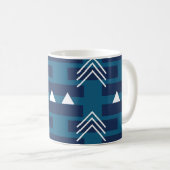 Blaues geometrisches Muster Kaffeetasse (VorderseiteRechts)