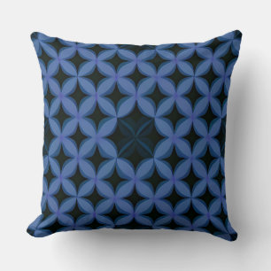 Blaues geometrisches Muster Kissen