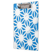 Blaues geometrisches Muster Klemmbrett (Links)