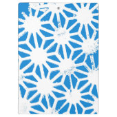 Blaues geometrisches Muster Klemmbrett (Rückseite)