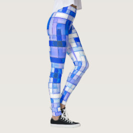 Blaues geometrisches Muster Leggings