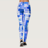 Blaues geometrisches Muster Leggings (Rückseite)
