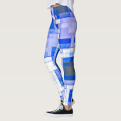 Blaues geometrisches Muster Leggings (Links)