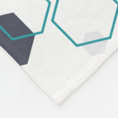 Blaues geometrisches Muster mit Hexagonformen Fleecedecke (Ecke)