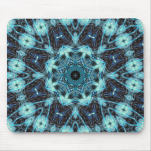 Blaues geometrisches Muster mit strahlendem Glanz Mousepad