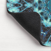 Blaues geometrisches Muster mit strahlendem Licht Mousepad (Ecke)