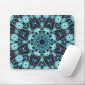 Blaues geometrisches Muster mit strahlendem Licht Mousepad (Mit Mouse)