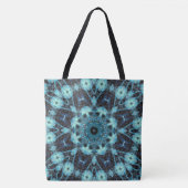 Blaues geometrisches Muster mit strahlendem Licht Tasche (Vorderseite)