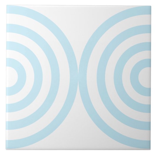 Blaues geometrisches Muster Mitte Jahrhundert Mode Fliese (Vorderseite)