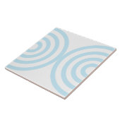 Blaues geometrisches Muster Mitte Jahrhundert Mode Fliese (Seite)