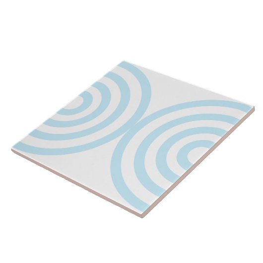 Blaues geometrisches Muster Mitte Jahrhundert Mode Fliese (Seite)