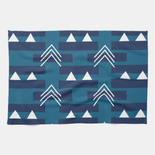 Blaues geometrisches Muster Moderne Dekoration Geschirrtuch