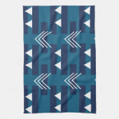 Blaues geometrisches Muster Moderne Dekoration Geschirrtuch (Vertikal)
