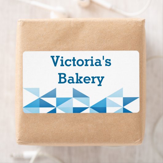 Blaues geometrisches Muster Personalisiert Name Ba (Insitu)