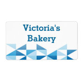 Blaues geometrisches Muster Personalisiert Name Ba (Vorne)