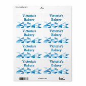 Blaues geometrisches Muster Personalisiert Name Ba (Vorne)