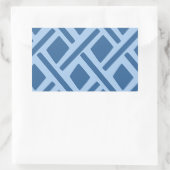 Blaues geometrisches Muster Rechteckiger Aufkleber (Tasche)