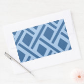 Blaues geometrisches Muster Rechteckiger Aufkleber (Umschlag)